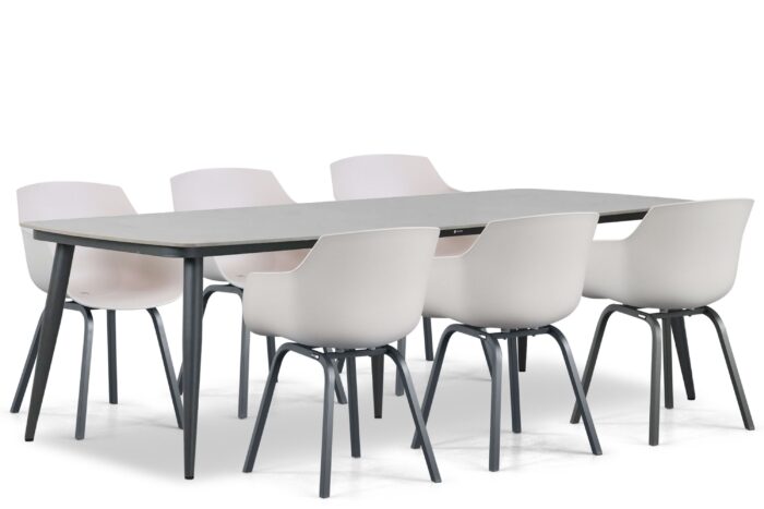 Lifestyle Garden Furniture Salina/Vienna 240 cm dining tuinset 7-delig – Taupe-naturel-bruin