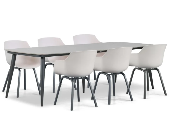 Lifestyle Garden Furniture Salina/Vienna 240 cm dining tuinset 7-delig - Taupe-naturel-bruin