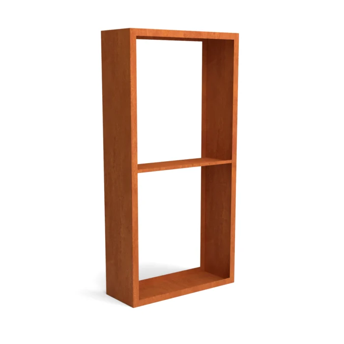 Geroba Egura cortenstaal houtopslag onderverdeling 2 vakken 1000x385x2000 mm - bruin
