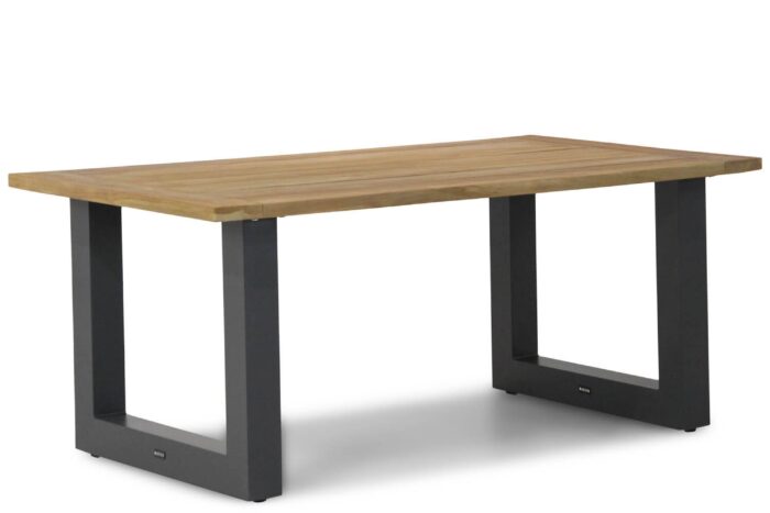 Lifestyle Garden Furniture Talai dining tuintafel antraciet 180 x 100 cm – Old teak greywash