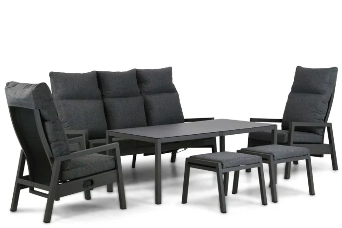 Lifestyle Garden Furniture Venice stoel-bank loungeset 6-delig - Grijs-antraciet