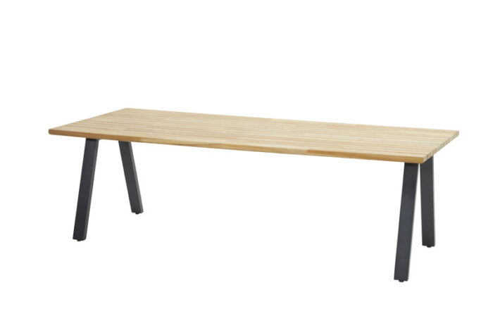 4so Taste Ambassador diningtafel Teak Antracite 240 x 100 cm – bruin