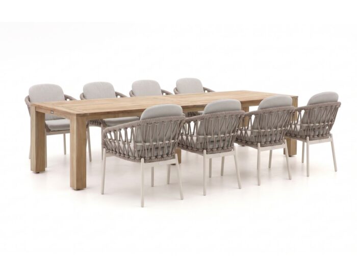 Bellagio tuinmeubelen Cupello/ROUGH-X 320cm dining tuinset 9-delig – Bruin