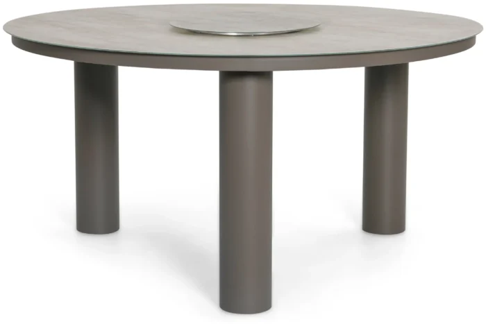 Lifestyle Garden Furniture Arancia dining tuintafel 150 cm met lazy susan - Taupe-naturel-bruin
