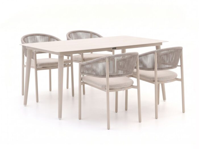 Bellagio tuinmeubelen Bellagio Panaro/Sora 160cm dining tuinset 5-delig stapelbaar Laagste prijsgarantie! – Bruin