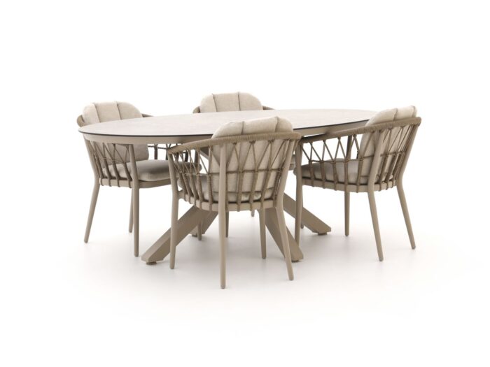 Tierra Outdoor SantaFe/Oblong 200cm dining tuinset 5-delig – Taupe