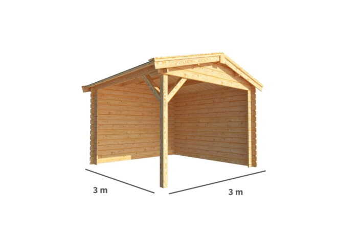 Warentuin collection Overkapping Fenna-Hafsa 300 cm bij 300 cm diep zadeldak – bruin