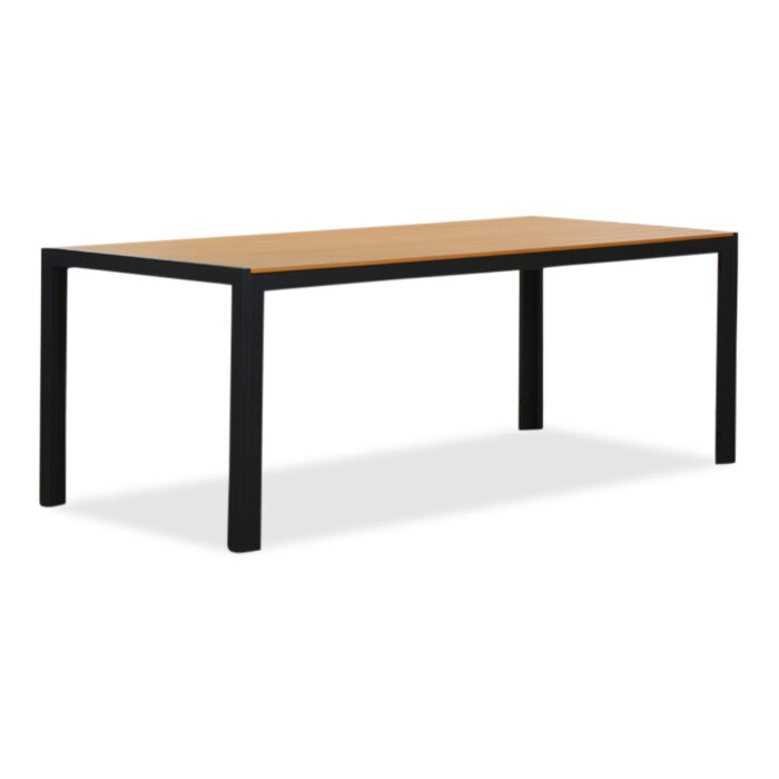 LUX outdoor living Manchester dining tuintafel 6 personen | polywood + aluminium | Natural Wood | 205cm – Taupe – Naturel – Bruin