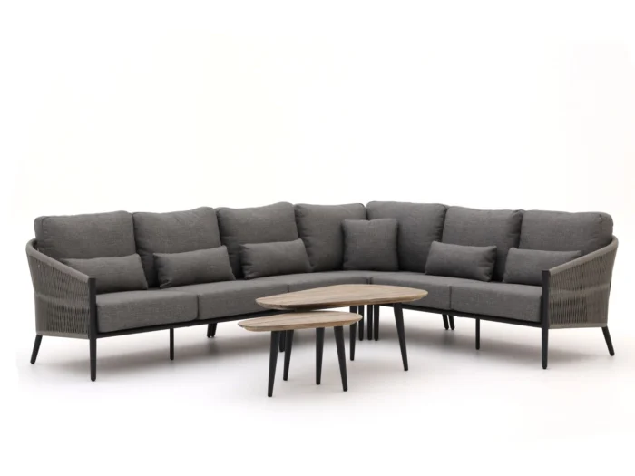 Bellagio tuinmeubelen Mineo/ROUGH-K hoek loungeset 6-delig - Grijs