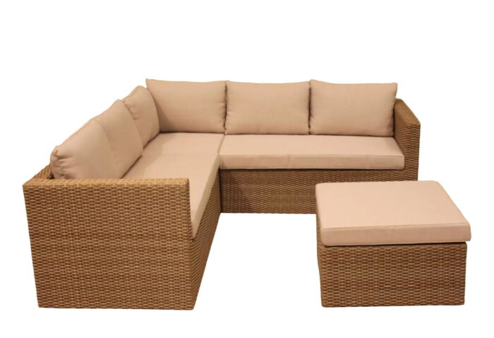Eurofleur aanbieding Gibson Loungeset Beige Vlechtwerk