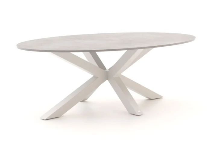 Bellagio tuinmeubelen Induno Ellips dining tuintafel 200x110cm - Wit