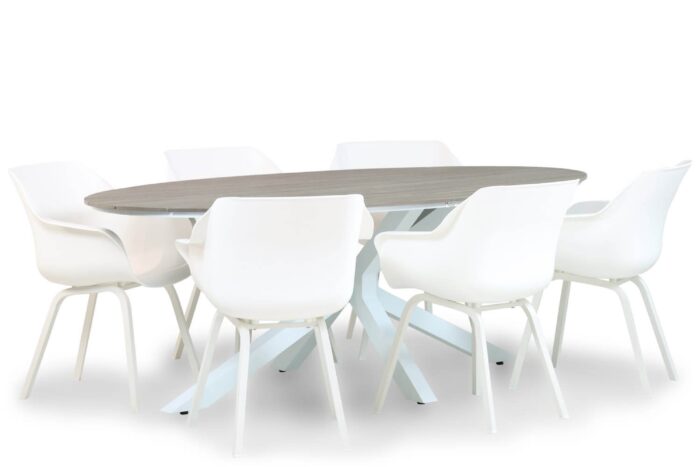 Hartman Sophie element/Panama 220 cm dining tuinset 7-delig – Wit