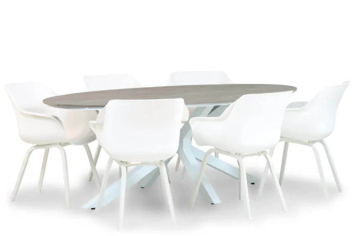 Hartman Sophie element/Panama 220 cm dining tuinset 7-delig - Wit