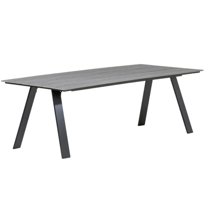 LUX outdoor living Oslo dining tuintafel 6 personen | polywood + aluminium | Grey | 220cm – Antraciet, Grijs