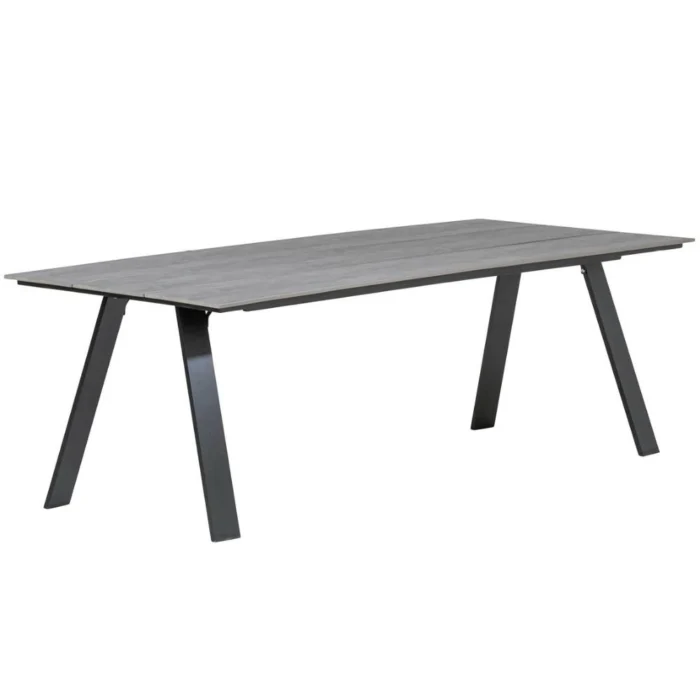 LUX outdoor living Oslo dining tuintafel 6 personen | polywood + aluminium | Grey | 220cm - Antraciet, Grijs