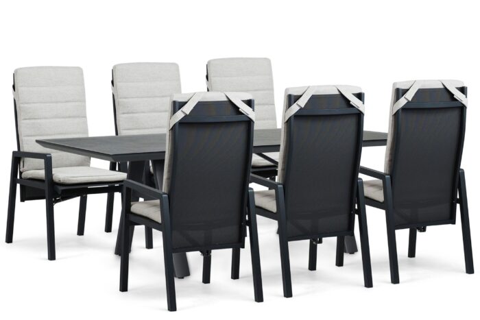 Lifestyle Garden Furniture Vivaro/Monza 230×100 cm dining tuinset 7-delig – Grijs-antraciet