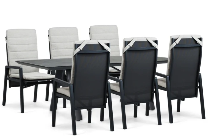 Lifestyle Garden Furniture Vivaro/Monza 230x100 cm dining tuinset 7-delig - Grijs-antraciet