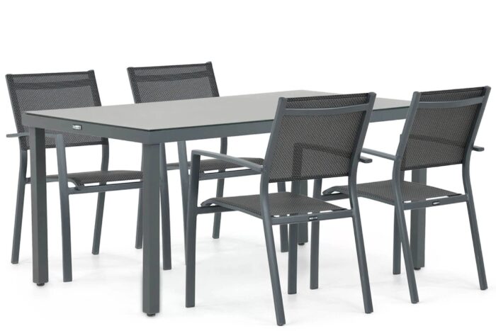 Lifestyle Garden Furniture Sella/Porto 160 cm dining tuinset 5-delig – Grijs-antraciet