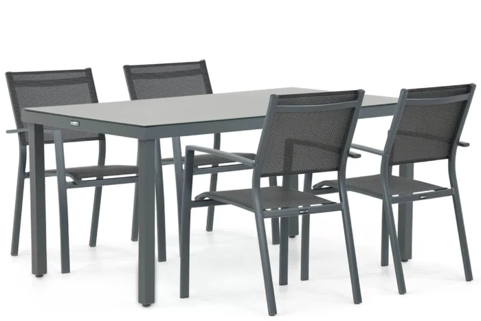 Lifestyle Garden Furniture Sella/Porto 160 cm dining tuinset 5-delig - Grijs-antraciet