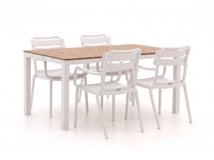 Forza Furniture Forza Vico/Fidenza 160cm dining tuinset 5-delig stapelbaar Laagste prijsgarantie!