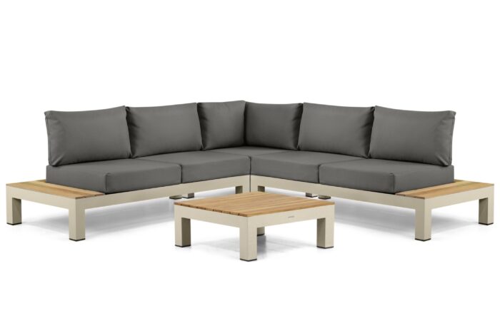 Lifestyle Garden Furniture Vittoria hoek loungeset 4-delig – Taupe-naturel-bruin