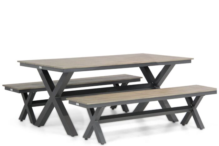 Lifestyle Garden Furniture Forest/Forest 180 cm dining tuinset 3-delig – Grijs-antraciet