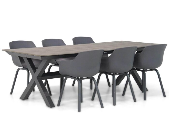 Lifestyle Garden Furniture Salina/Forest 240 cm dining tuinset 7-delig – Grijs-antraciet