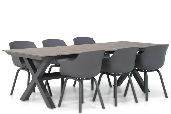 Lifestyle Garden Furniture Salina/Forest 240 cm dining tuinset 7-delig - Grijs-antraciet