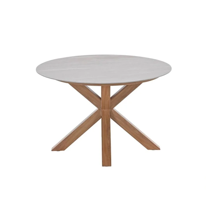 Garden impressions Lowland Tuintafel Napoli Sand dia. 120 cm - bruin;grijs