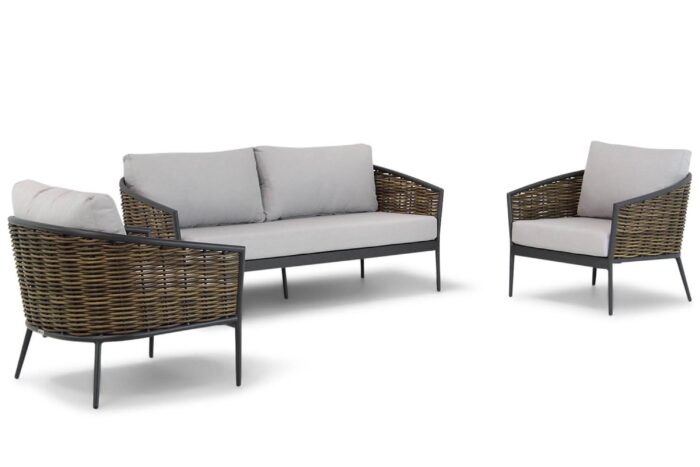 Coco Lanai stoel bank loungeset 3-delig – Taupe-naturel-bruin