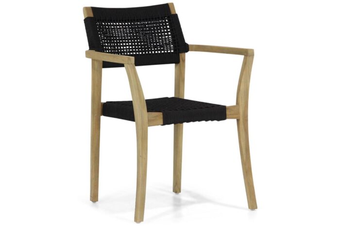 Lifestyle Garden Furniture Dallas dining tuinstoel rope stapelbaar – Zwart