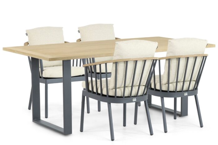Apple Bee Condor/Condor 190 cm dining tuinset 5-delig – Grijs-antraciet