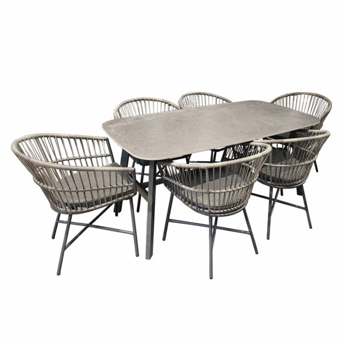 Oosterik home Diningset Cossato Biella Grey – grijs