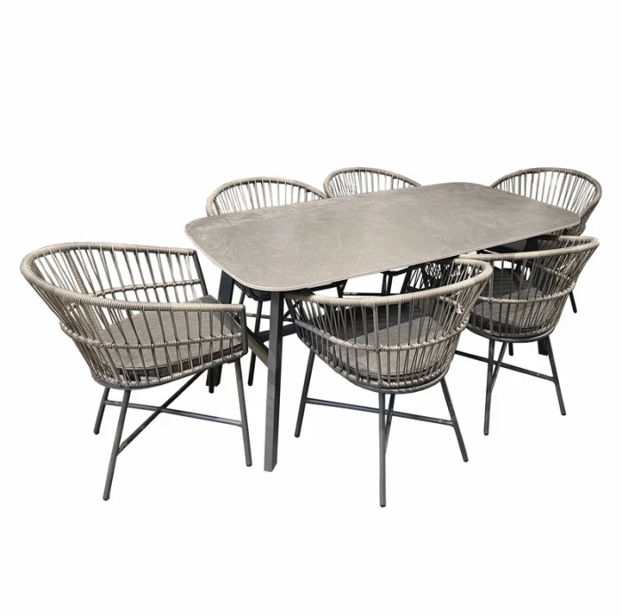 Oosterik home Diningset Cossato Biella Grey - grijs
