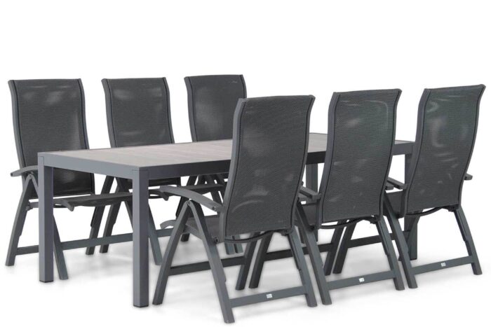 Presto Tarenta/Residence 220 cm dining tuinset 7-delig – Grijs-antraciet