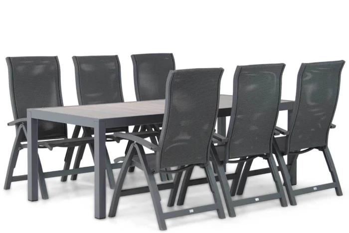 Presto Tarenta/Residence 220 cm dining tuinset 7-delig - Grijs-antraciet