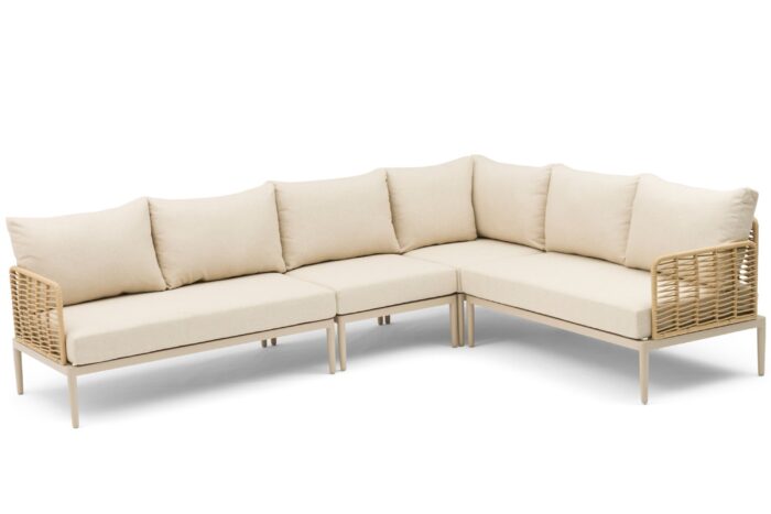 Coco Ibiza hoek loungeset 4-delig – Taupe-naturel-bruin