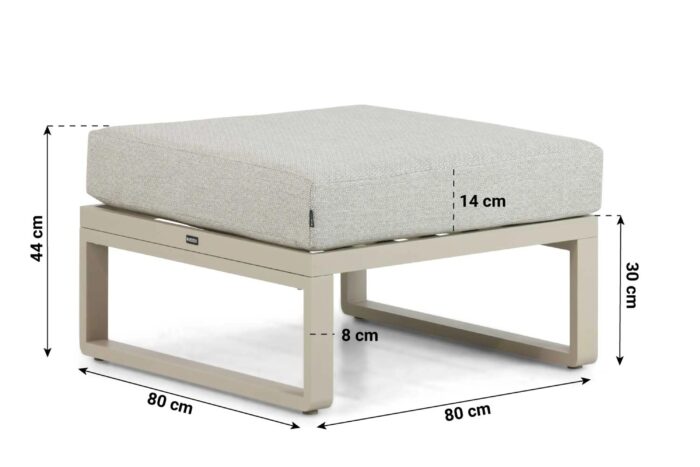 Lifestyle Garden Furniture Lezo lounge voetenbank – Taupe-naturel-bruin