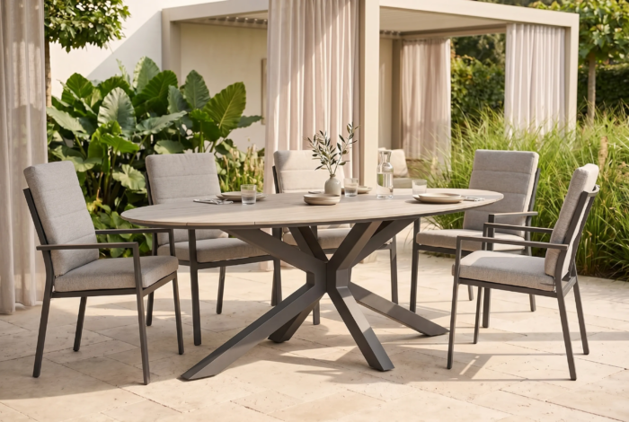 Lifestyle Garden Furniture Matara dining tuintafel ellipse 220 x 115 cm – Transparant