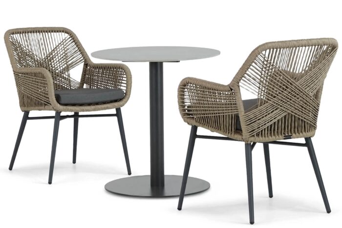 Lifestyle Garden Furniture Advance/Como 70 cm bistroset 3-delig – Taupe-naturel-bruin