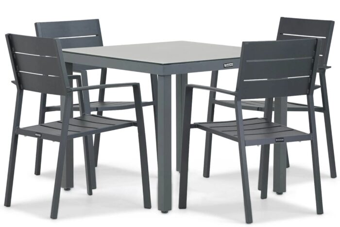 Lifestyle Garden Furniture Stella/Porto 90 cm dining tuinset 5-delig – Grijs-antraciet