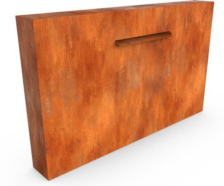 Geroba Cascadi Cortenstaal Watervalelement naast vijver 3000 x 250 x 1200 mm – bruin