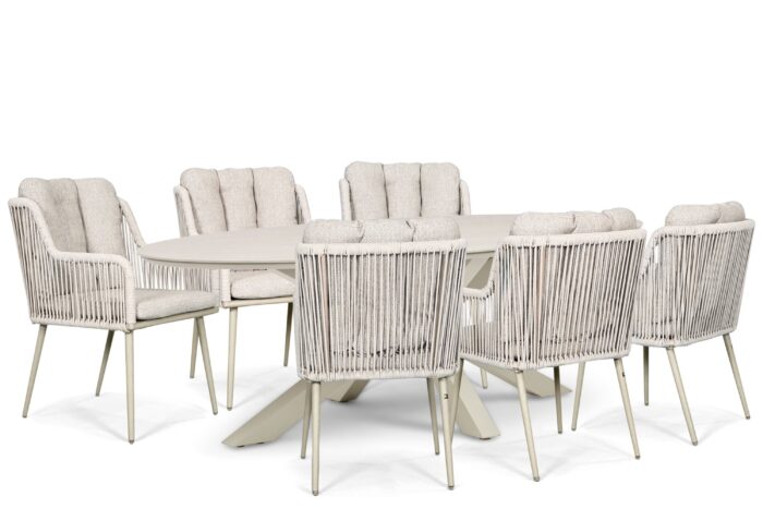 Lifestyle Garden Furniture Tivoli/Lunea 240×120 cm dining tuinset 7-delig – Zand/Beige