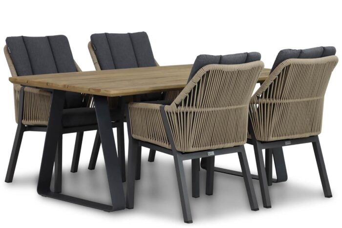 Lifestyle Garden Furniture Verona/Palta 180 cm dining tuinset 5-delig – Taupe-naturel-bruin