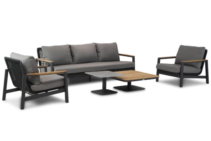 Coco Ralph stoel-bank loungeset 5-delig – Grijs-antraciet