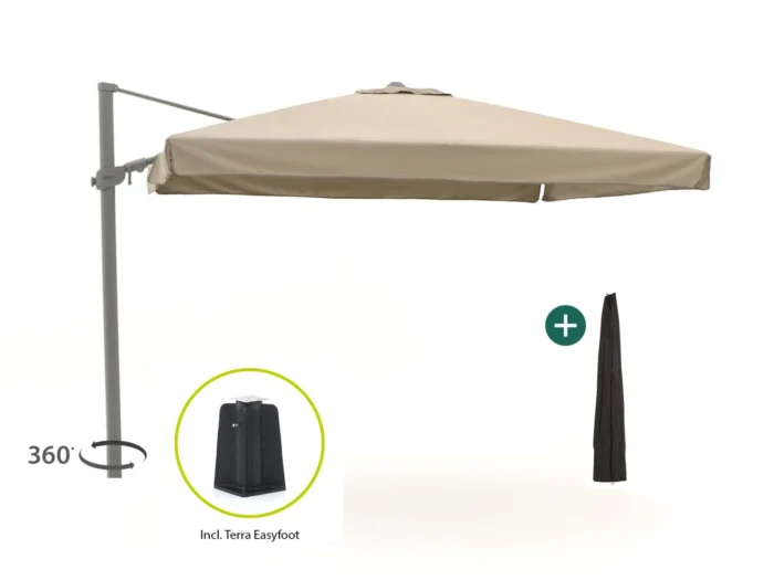Shadowline Miami zweefparasol 300x300cm - Taupe