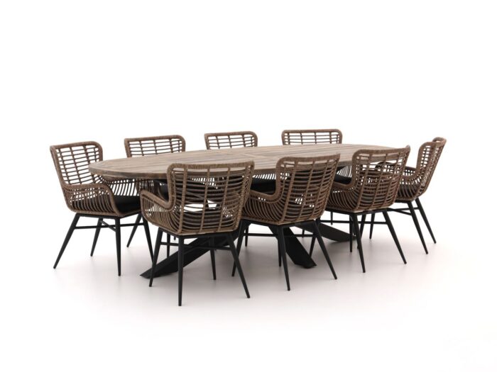Intenso Furniture + 10% kassakorting | Intenso Asti/Rough-Y Ellips 280cm dining tuinset 9-delig – Grijs