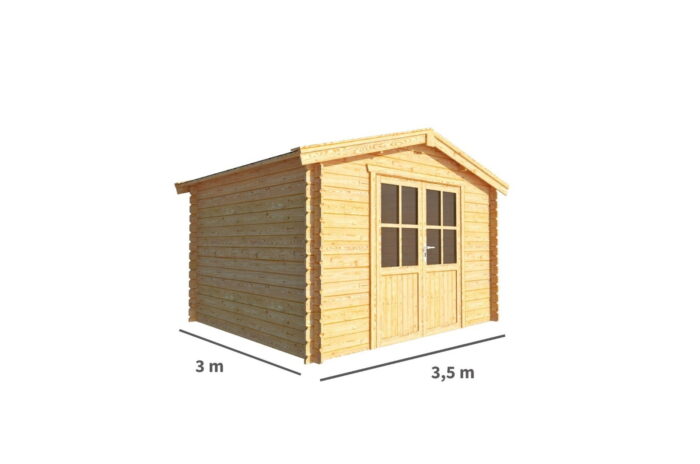Warentuin collection Blokhut, tuinhuisje Fenna-Annabel 350 cm bij 300 cm diep zadeldak – bruin