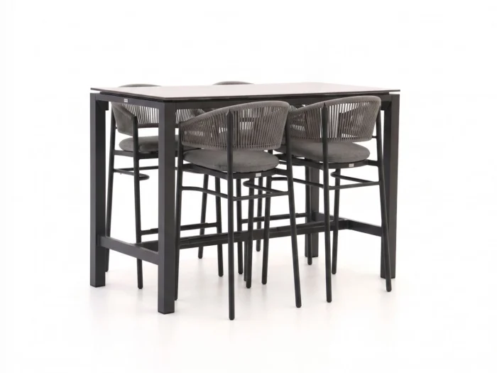 Bellagio tuinmeubelen Panaro/Trecenta 150cm barset 5-delig - Zwart