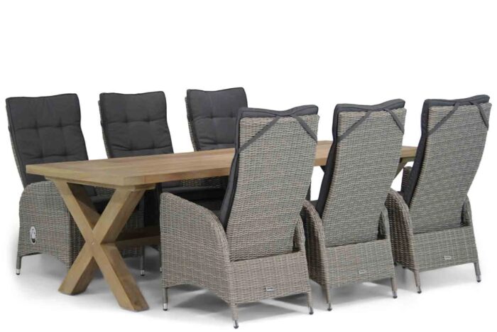 Garden Collections Lincoln/Oregon 240 cm dining tuinset 7-delig – Grijs-antraciet